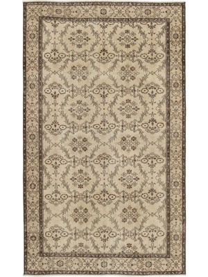 Bespoky El Dokuma Krem Yün Halı | El Yapımı Klasik Salon Halısı | %100 Doğal Yün