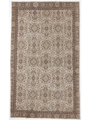 Bespoky 163x281 cm Bej Klasik Yün Halı | Salon Yatak Odası Halısı | %100 Doğal Yün El Yapımı El Dokuma | UNİQUE-3228