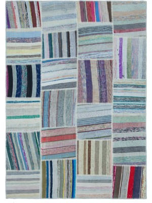 Kavala Kırmızı Göbekli Yün Modern Desenli Yün Hav Toz Vermez Leke Tutmayan Salon Yolluk Mutfak El Dokuma Halı