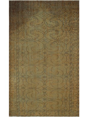 Bespoky Eskitme sarı Kıvrımlı Vintage Sarmal desenler Halı | Salon Yatak Odası Halısı | UNİQUE-28195