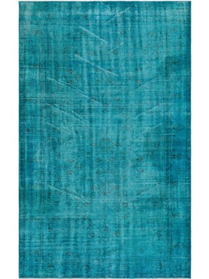 Bespoky 174x278 cm Gri Turkuaz Eskitme Vintage Geleneksel Halı | Salon Yatak Odası Halısı | UNİQUE-27298