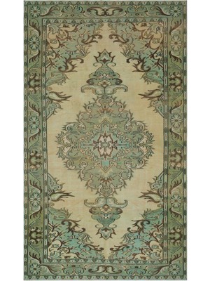 Atina Mavi Eskitme Yün Modern Desenli Yün Hav Toz Vermez Leke Tutmayan Salon Yolluk Mutfak El Dokuma Halı