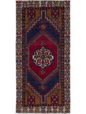 Bespoky 100x202 cm Siyah Klasik Yün Halı | Balkon Halısı Mutfak Koridor Halı | %100 Doğal Yün El Yapımı El Dokuma | UNİQUE-31562