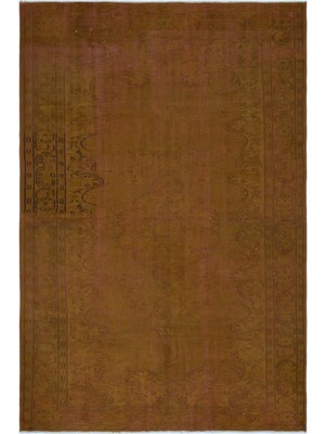 Bespoky 192x274 cm Kırmızı Kahverengi Bordürlü Eskitme Bitkisel Halı | Salon Yatak Odası Halısı | UNİQUE-27531