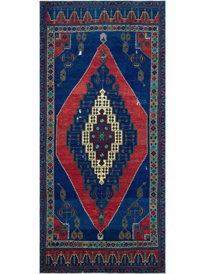 Bespoky 138x302 cm El Dokuma Çok Renkli Yün Halı | El Yapımı Klasik Salon Halısı | %100 Doğal Yün | UNİQUE-35757