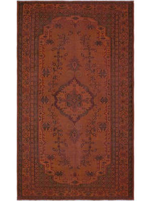 Atina Kırmızı Eskitme Yün Modern Desenli Yün Hav Toz Vermez Leke Tutmayan Salon Yolluk Mutfak El Dokuma Halı