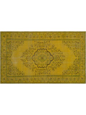 Sarı Göbekli Yün Modern Desenli Yün Hav Toz Vermez Leke Tutmayan Salon Yolluk Mutfak El Dokuma Halı