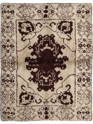 Bespoky 165x210 cm El Dokuma Bej Yün Halı | El Yapımı Klasik Salon Halısı | %100 Doğal Yün | UNİQUE-707
