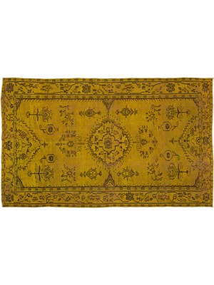 Sarı Göbekli Yün Modern Desenli Yün Hav Toz Vermez Leke Tutmayan Salon Yolluk Mutfak El Dokuma Halı