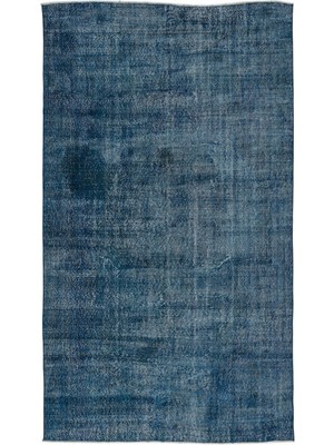 Vintage Mavi Eskitme Yün Modern Desenli Yün Hav Toz Vermez Leke Tutmayan Salon Yolluk Mutfak El Dokuma Halı