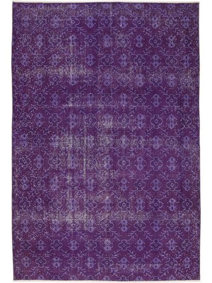 Bespoky 185x276 cm Mavi Mor Vintage Bitkisel Halı | Salon Yatak Odası Halısı | UNİQUE-7826