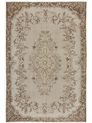 Bespoky 186x276 cm Bej Klasik Yün Halı | Salon Yatak Odası Halısı | %100 Doğal Yün El Yapımı El Dokuma | UNİQUE-5237