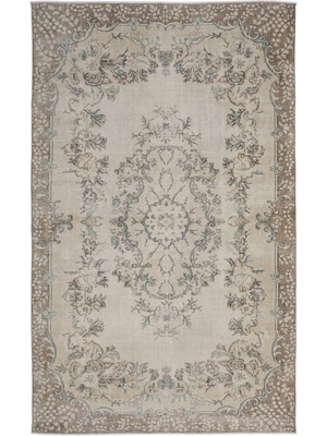 Vintage Bej Oryantal Yün Modern Desenli Yün Hav Toz Vermez Leke Tutmayan Salon Yolluk Mutfak El Dokuma Halı