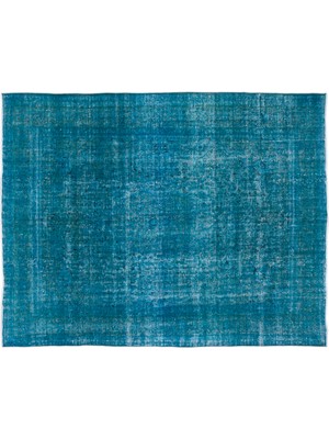 Bespoky 286x374 cm Çok Renkli Turkuaz Eskitme Vintage Soyut Halı | Salon Yatak Odası Halısı | UNİQUE-11105