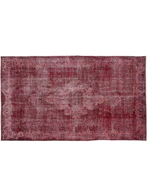 Kırmızı Göbekli Yün Modern Desenli Yün Hav Toz Vermez Leke Tutmayan Salon Yolluk Mutfak El Dokuma Halı