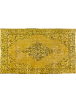 Sarı Göbekli Yün Modern Desenli Yün Hav Toz Vermez Leke Tutmayan Salon Yolluk Mutfak El Dokuma Halı