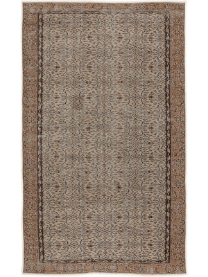 Bespoky 165x278 cm Mavi Bej Geleneksel Vintage Bitkisel Halı | Salon Yatak Odası Halısı | UNİQUE-7762