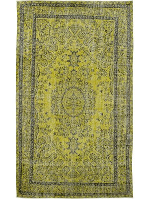 Atina Turkuaz Eskitme Yün Modern Desenli Yün Hav Toz Vermez Leke Tutmayan Salon Yolluk Mutfak El Dokuma Halı