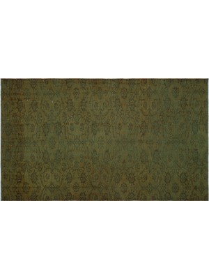 Yeşil Çiçekli Yün Modern Desenli Yün Hav Toz Vermez Leke Tutmayan Salon Yolluk Mutfak El Dokuma Halı