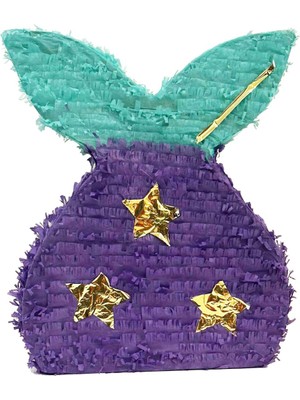 Deniz Kızı Şekilli Pinyata Mor-Yeşil Renk 38X10X49CM