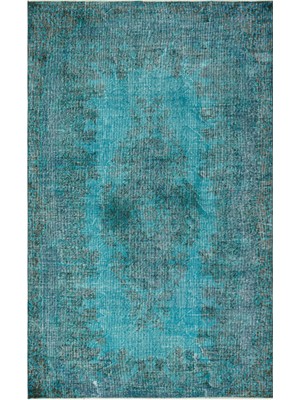 Atina Mavi Eskitme Yün Modern Desenli Yün Hav Toz Vermez Leke Tutmayan Salon Yolluk Mutfak El Dokuma Halı