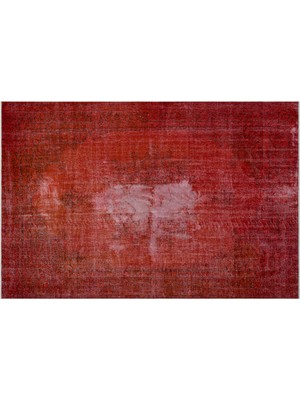 Kırmızı Eskitme Yün Modern Desenli Yün Hav Toz Vermez Leke Tutmayan Salon Yolluk Mutfak El Dokuma Halı