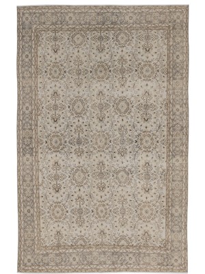 Bespoky 190x293 cm Antrasit Klasik Yün Halı | Salon Yatak Odası Halısı | %100 Doğal Yün El Yapımı El Dokuma | UNİQUE-8665