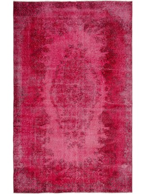 Atina Kırmızı Eskitme Yün Modern Desenli Yün Hav Toz Vermez Leke Tutmayan Salon Yolluk Mutfak El Dokuma Halı