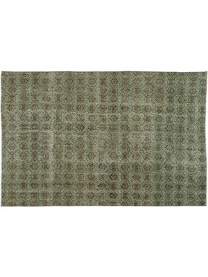 Yeşil Eskitme Yün Modern Desenli Yün Hav Toz Vermez Leke Tutmayan Salon Yolluk Mutfak El Dokuma Halı