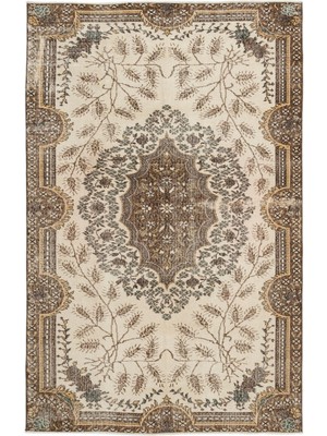 Girit Bej Çizgili Yün Modern Desenli Yün Hav Toz Vermez Leke Tutmayan Salon Yolluk Mutfak El Dokuma Halı