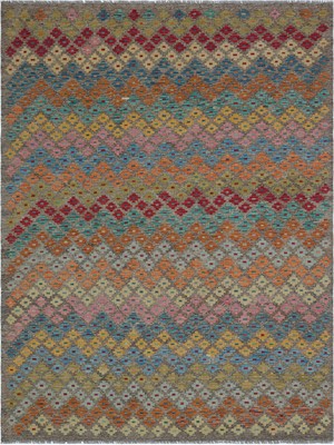 Atina Kırmızı Eskitme Yün Modern Desenli Yün Hav Toz Vermez Leke Tutmayan Salon Yolluk Mutfak El Dokuma Halı