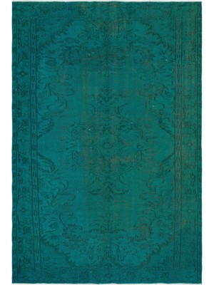 Hali.Net 175x263 cm Bej Turkuaz Medalyonlu Vintage Geleneksel Halı | Salon Yatak Odası Halısı | Hav Vermez | UNİQUE-23349