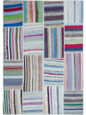 Iskece Kahverengi Eskitme Yün Modern Desenli Yün Hav Toz Vermez Leke Tutmayan Salon Yolluk Mutfak El Dokuma Halı