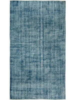 Atina Turkuaz Eskitme Yün Modern Desenli Yün Hav Toz Vermez Leke Tutmayan Salon Yolluk Mutfak El Dokuma Halı