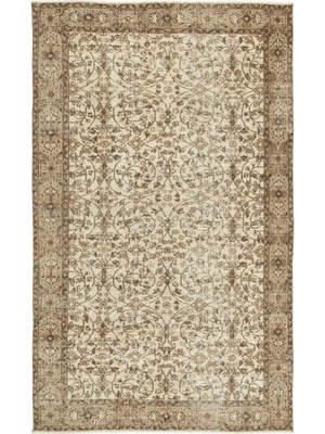 Hali.Net 169x278 cm Bej Vintage Anadolu Yün Halı | Salon Yatak Odası Halısı | Doğal Yün El Yapımı El Dokuma Hav Vermez | UNİQUE-12837