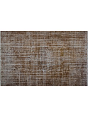 Kahverengi Eskitme Yün Modern Desenli Yün Hav Toz Vermez Leke Tutmayan Salon Yolluk Mutfak El Dokuma Halı