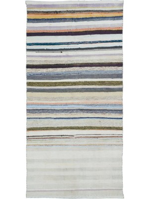 Hali.Net 124x252 cm Kırmızı Krem Motifsiz Rustik Çizgili Halı | Salon Yatak Odası Halısı | Hav Vermez | UNİQUE-32041