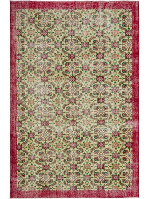 Vintage Gri Çerçeveli Yün Modern Desenli Yün Hav Toz Vermez Leke Tutmayan Salon Yolluk Mutfak El Dokuma Halı