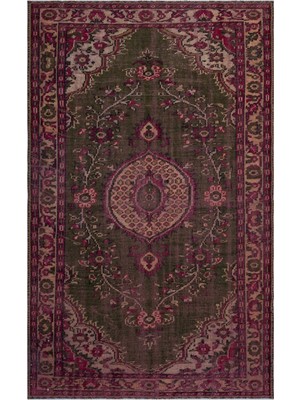 Atina Kırmızı Eskitme Yün Modern Desenli Yün Hav Toz Vermez Leke Tutmayan Salon Yolluk Mutfak El Dokuma Halı