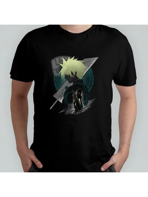 Pixxa Final Fantasy Vıı Cloud Unisex %100 Pamuklu Bisiklet Yaka T-Shirt Model 1