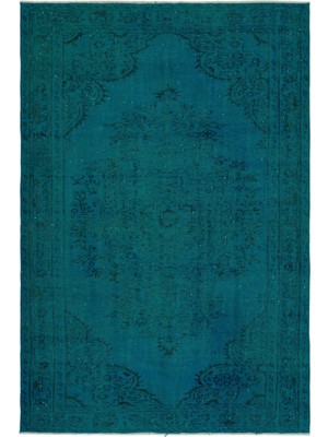 Atina Mavi Eskitme Yün Modern Desenli Yün Hav Toz Vermez Leke Tutmayan Salon Yolluk Mutfak El Dokuma Halı