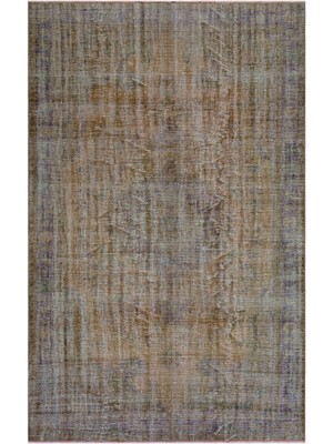 Hali.Net 186x294 cm Kahverengi Vintage Anadolu Eskitme Yün Halı | Salon Yatak Odası Halısı | Doğal Yün El Yapımı El Dokuma Hav Vermez | UNİQUE-23802