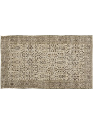 Hali.Net 154x269 cm Bej Vintage Anadolu Eskitme Yün Halı | Salon Yatak Odası Halısı | Doğal Yün El Yapımı El Dokuma Hav Vermez | UNİQUE-10357