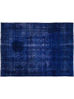 Hali.Net 278x382 cm Mavi Vintage Anadolu Eskitme Yün Halı | Geniş Salon Yatak Odası Halısı | Doğal Yün El Yapımı El Dokuma Hav Vermez | UNİQUE-11081
