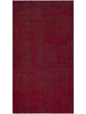 Atina Kırmızı Eskitme Yün Modern Desenli Yün Hav Toz Vermez Leke Tutmayan Salon Yolluk Mutfak El Dokuma Halı