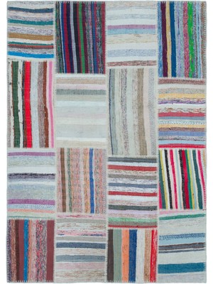 Atina Turkuaz Eskitme Yün Modern Desenli Yün Hav Toz Vermez Leke Tutmayan Salon Yolluk Mutfak El Dokuma Halı