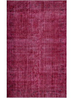 Hali.Net 187x299 cm Antrasit Fuşya Soyut Vintage Eskitme Halı | Salon Yatak Odası Halısı | Hav Vermez | UNİQUE-26854