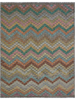 Hali.Net 189x235 cm Gri Çok Renkli Çiçeksi Geometrik Etnik Geometrik Halı | Salon Yatak Odası Halısı | Hav Vermez | UNİQUE-30163