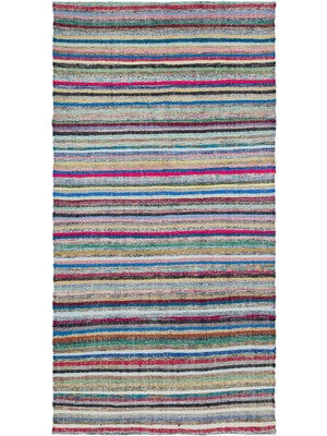 Hali.Net 165x320 cm Çok Renkli Atina Anadolu Yün Halı | Salon Yatak Odası Halısı | Doğal Yün El Yapımı El Dokuma Hav Vermez | UNİQUE-31724