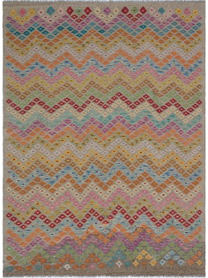 Hali.Net 190x250 cm Turuncu Bej Çiçeksi Etnik Geometrik Halı | Salon Yatak Odası Halısı | Hav Vermez | UNİQUE-30097
